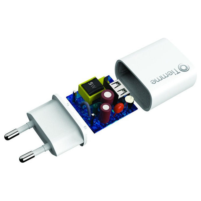 Tiemme 3637W Caricabatterie da Rete 1 Porta USB-A 5W compatibile Smartphone Tablet colore Bianco