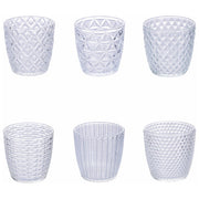 Villa d'Este Home Tivoli 5915939 Geometrie Clear Set 6 Bicchieri da Acqua in Vetro 380 ml colore Trasparente