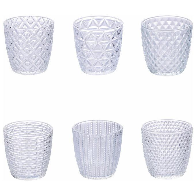 Villa d'Este Home Tivoli 5915939 Geometrie Clear Set 6 Bicchieri da Acqua in Vetro 380 ml colore Trasparente