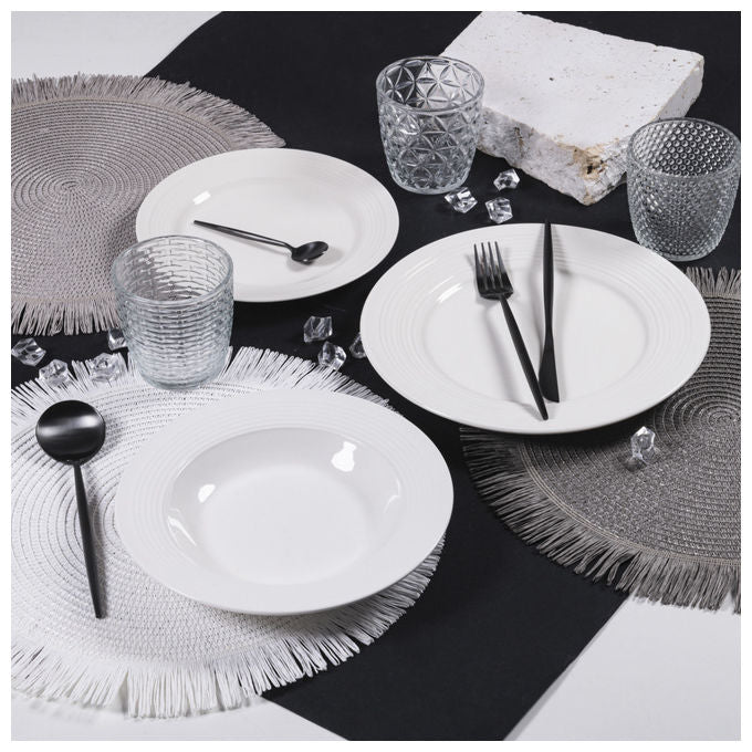 Villa d'Este Home Tivoli 5915939 Geometrie Clear Set 6 Bicchieri da Acqua in Vetro 380 ml colore Trasparente