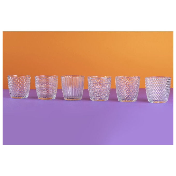 Villa d'Este Home Tivoli 5915939 Geometrie Clear Set 6 Bicchieri da Acqua in Vetro 380 ml colore Trasparente