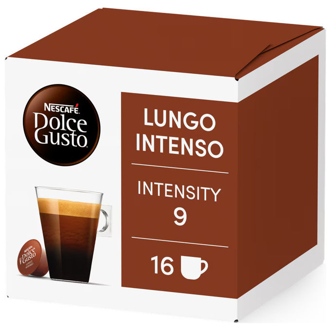 Nescafé 12173479 Dolce Gusto Caffe' Lungo Intenso Capsule Arabica Robusta Intensita' 9 16 Capsule colore Marrone