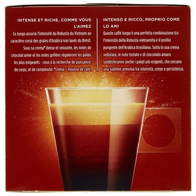 Nescafé 12173479 Dolce Gusto Caffe' Lungo Intenso Capsule Arabica Robusta Intensita' 9 16 Capsule colore Marrone