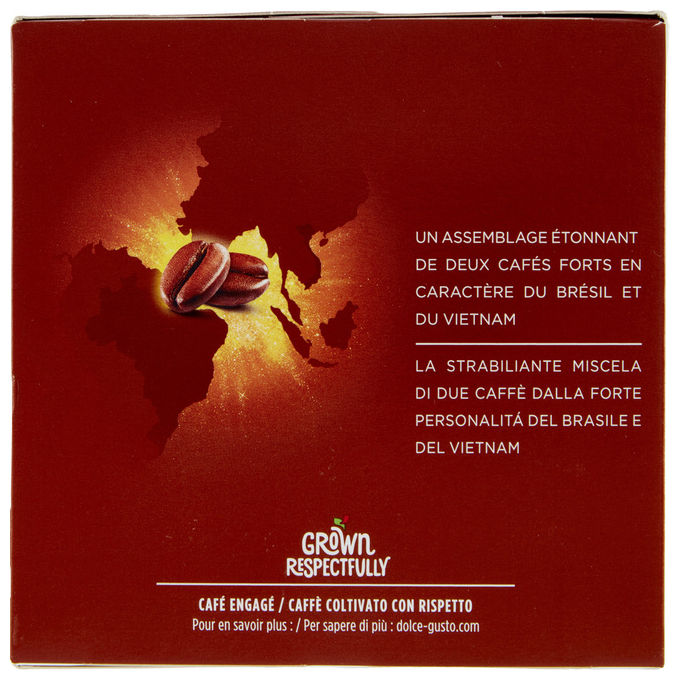 Nescafé 12173479 Dolce Gusto Caffe' Lungo Intenso Capsule Arabica Robusta Intensita' 9 16 Capsule colore Marrone