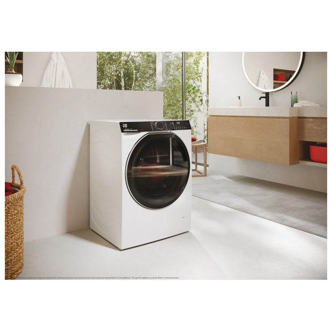 Hoover H7W 412MBC8-S H-Wash 700 Lavatrice Frontale 12 Kg 1400 rpm Classe A Inverter Vapore Wi-Fi (85x60x67 cm) colore Bianco