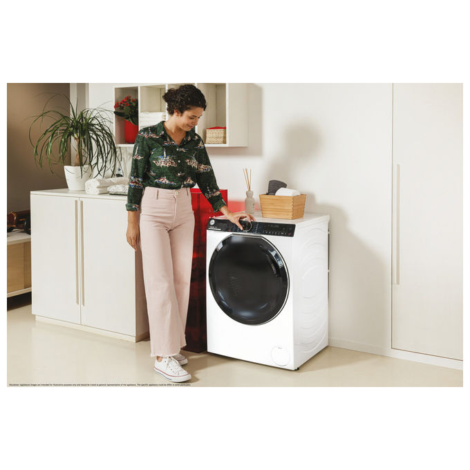 Hoover H7W 412MBC8-S H-Wash 700 Lavatrice Frontale 12 Kg 1400 rpm Classe A Inverter Vapore Wi-Fi (85x60x67 cm) colore Bianco