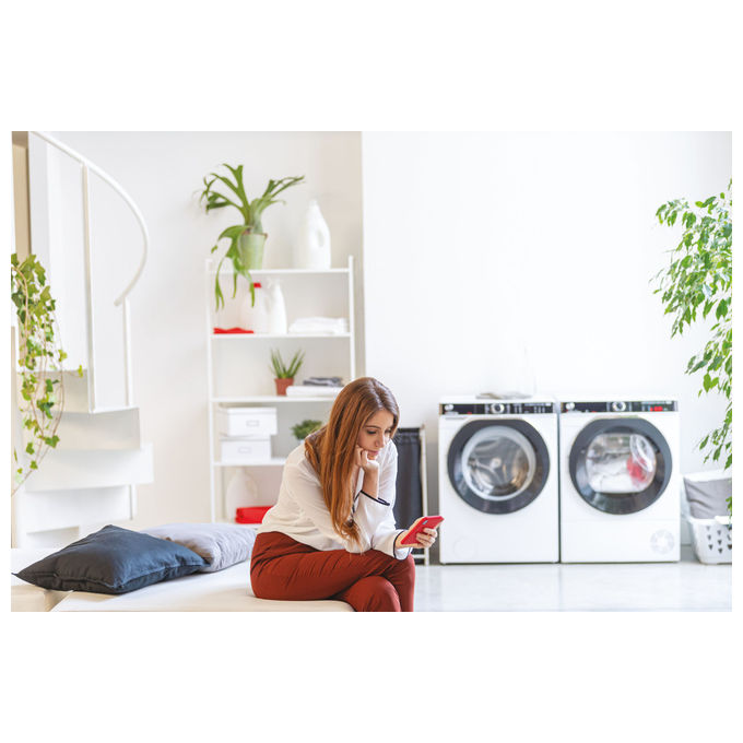 Hoover HWP410AMBC7-1-S H-WASH 500 Lavatrice Carica Frontale 10 Kg 1400 rpm Classe A Inverter Wi-Fi Vapore (85x60x58 cm) colore Bianco
