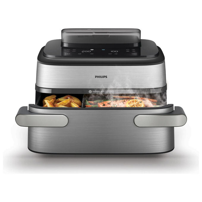 Philips NA565-02 Serie 5000 Friggitrice ad aria 9.5 L 2750 W 28 programmi Vapore SteamClean Touch colore Nero Argento