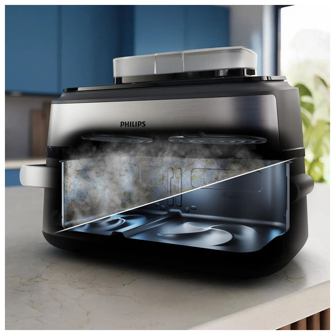 Philips NA565-02 Serie 5000 Friggitrice ad aria 9.5 L 2750 W 28 programmi Vapore SteamClean Touch colore Nero Argento