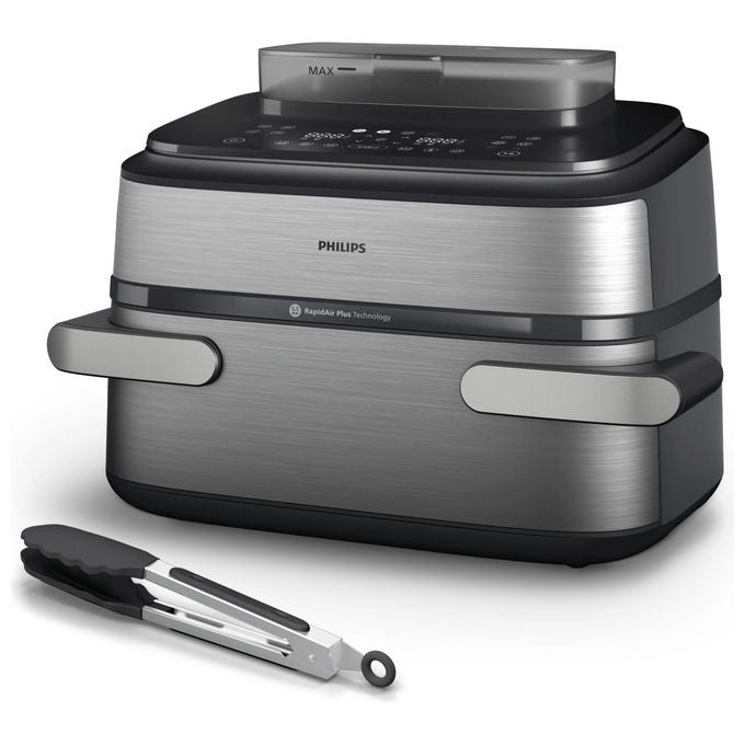 Philips NA565-02 Serie 5000 Friggitrice ad aria 9.5 L 2750 W 28 programmi Vapore SteamClean Touch colore Nero Argento