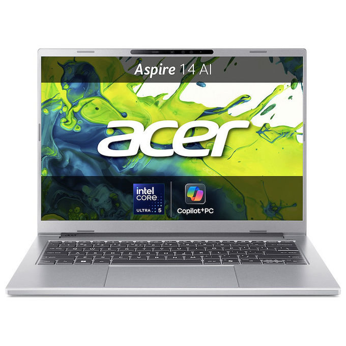 Acer A14-53M-543G Aspire 14 AI Notebook 14'' OLED WUXGA Intel Core Ultra 5 226V 16 GB RAM 512 GB SSD Wi-Fi 7 Windows 11 Home colore Argento