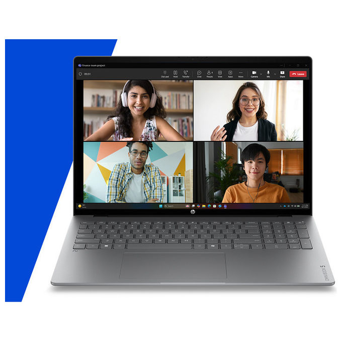 HP D8QD9EA OmniBook 5 Computer portatile 16'' OLED 2K AMD Ryzen AI 7 445 16 GB RAM 1 TB SSD NVMe Wi-Fi 6 Windows 11 Home colore Argento