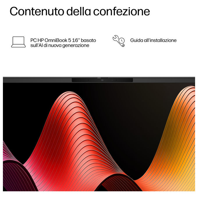 HP D8QD9EA OmniBook 5 Computer portatile 16'' OLED 2K AMD Ryzen AI 7 445 16 GB RAM 1 TB SSD NVMe Wi-Fi 6 Windows 11 Home colore Argento
