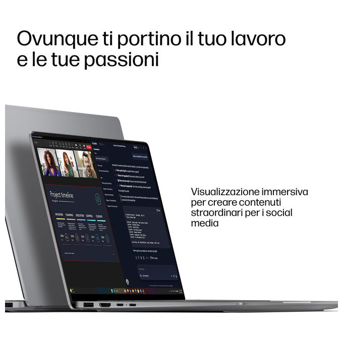 HP D8QD9EA OmniBook 5 Computer portatile 16'' OLED 2K AMD Ryzen AI 7 445 16 GB RAM 1 TB SSD NVMe Wi-Fi 6 Windows 11 Home colore Argento