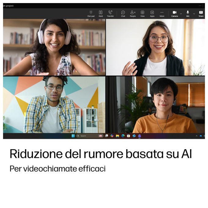 HP D8QD9EA OmniBook 5 Computer portatile 16'' OLED 2K AMD Ryzen AI 7 445 16 GB RAM 1 TB SSD NVMe Wi-Fi 6 Windows 11 Home colore Argento