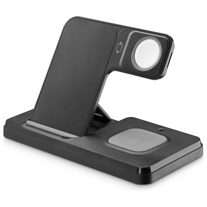 Cellularline WIRESTAND3IN1FBK Triple Station Caricabatterie Wireless 3 in 1 15W Apple Watch colore Nero
