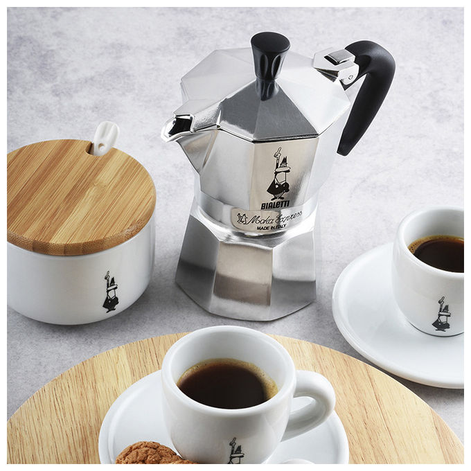 Bialetti 0001168 Moka Express Caffettiera Moka 2 Tazze 90 ml gas elettrico piastra radiante colore Alluminio