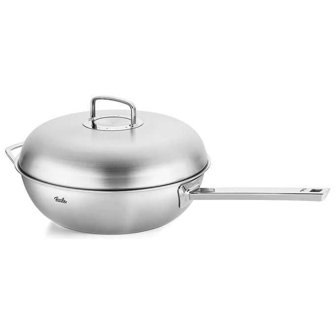 Fissler 084-898-32-000-0 Original-Profi Collection Wok 32 cm 6.4 L Acciaio Inox 5 Strati Coperchio Incluso Induzione colore Argento