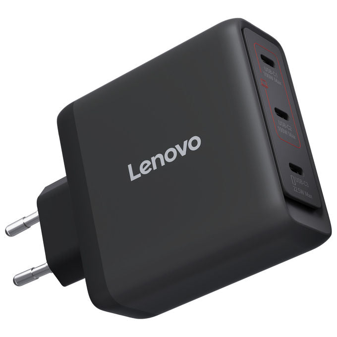 Lenovo 40AW100BEU Caricabatterie 100W GaN 3 porte USB-C universale colore Nero