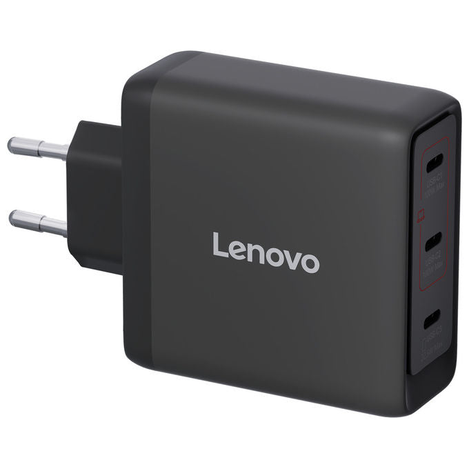 Lenovo 40AW100BEU Caricabatterie 100W GaN 3 porte USB-C universale colore Nero