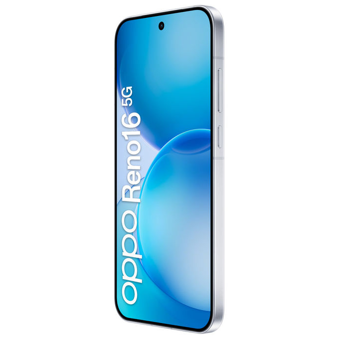 Oppo RENO16 5G Smartphone Snapdragon 7 Gen 4 8GB 512GB AMOLED 6.32'' 50MP Tripla Camera 6000mAh 80W colore Bianco