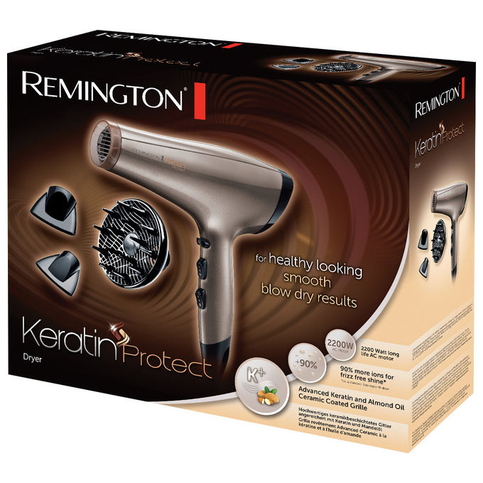 Remington AC8002 Keratin Protect Asciugacapelli 2200W Ceramica Ionica 2 velocita' 3 temperature con Diffusore colore Grigio