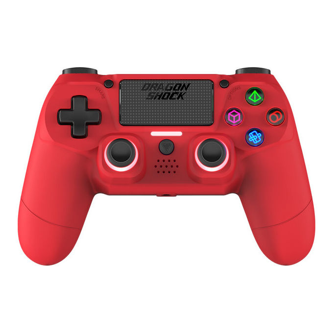 Dragonshock DSCPS4-RD Mizar Gamepad Wireless Bluetooth per PS4 PC Mobile Touchpad RGB 620 mAh colore Rosso