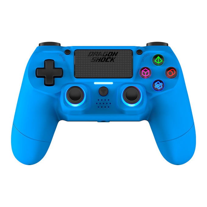 Dragonshock DSCPS4-BL Mizar Gamepad Wireless per PlayStation 4 Bluetooth 5.0 Touchpad LED RGB batteria 620 mAh colore Blu