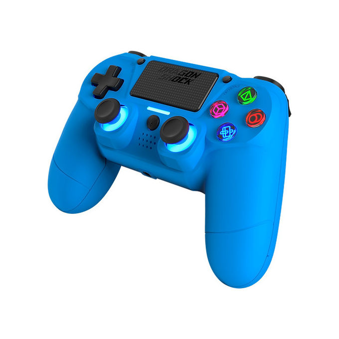 Dragonshock DSCPS4-BL Mizar Gamepad Wireless per PlayStation 4 Bluetooth 5.0 Touchpad LED RGB batteria 620 mAh colore Blu