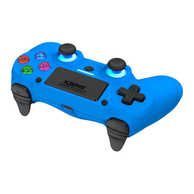 Dragonshock DSCPS4-BL Mizar Gamepad Wireless per PlayStation 4 Bluetooth 5.0 Touchpad LED RGB batteria 620 mAh colore Blu