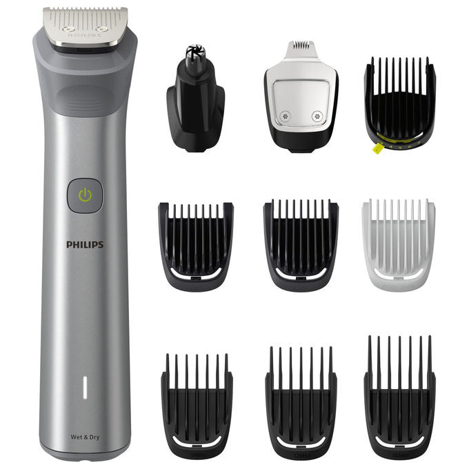 Philips MG5920-15 Serie 5000 Regolabarba Multigroom 10 in 1 Viso Capelli Corpo lame autoaffilanti autonomia 120 min colore Acciaio inox