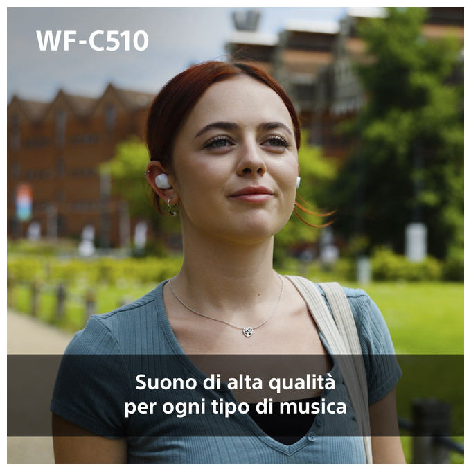 Sony WFC510W Auricolari True Wireless In-ear Bluetooth 5.3 Multipoint IPX4 22h Ambient Sound colore Bianco