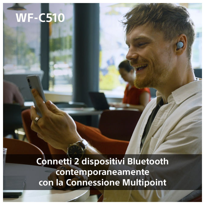 Sony WFC510W Auricolari True Wireless In-ear Bluetooth 5.3 Multipoint IPX4 22h Ambient Sound colore Bianco