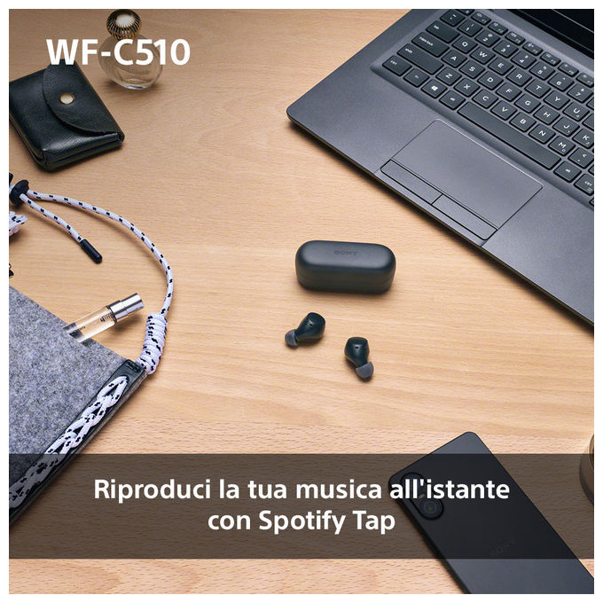 Sony WFC510W Auricolari True Wireless In-ear Bluetooth 5.3 Multipoint IPX4 22h Ambient Sound colore Bianco