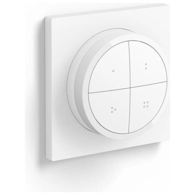 Philips 8719514440999 Hue Tap Dial Switch Interruttore Wireless ZigBee Bluetooth 4 pulsanti batteria CR2032 colore Bianco