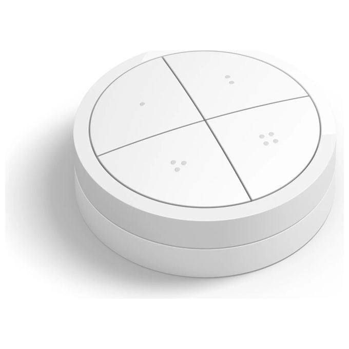 Philips 8719514440999 Hue Tap Dial Switch Interruttore Wireless ZigBee Bluetooth 4 pulsanti batteria CR2032 colore Bianco