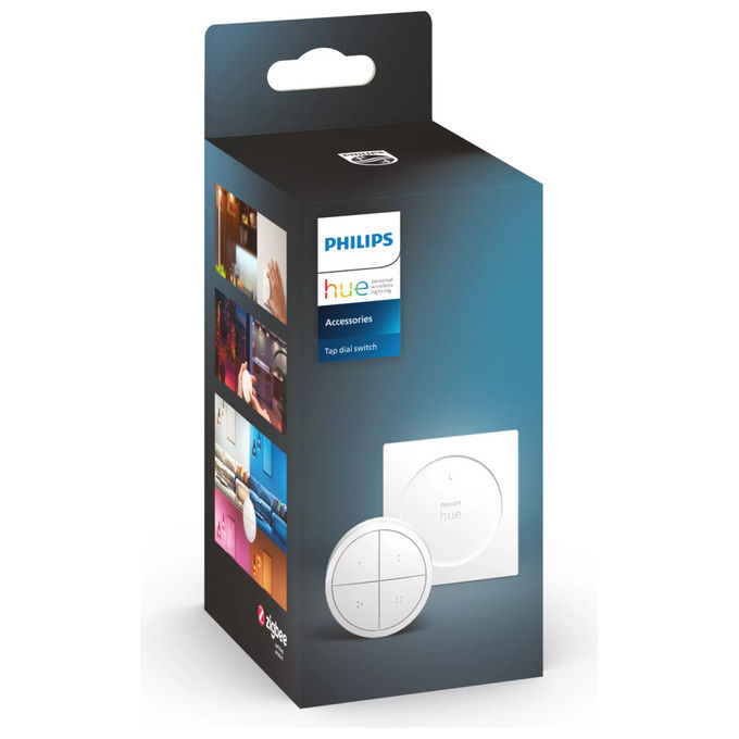 Philips 8719514440999 Hue Tap Dial Switch Interruttore Wireless ZigBee Bluetooth 4 pulsanti batteria CR2032 colore Bianco