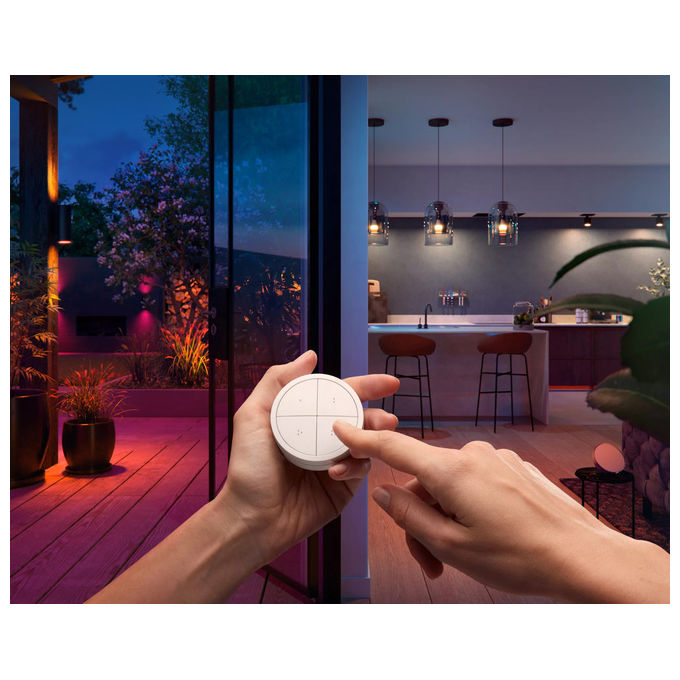 Philips 8719514440999 Hue Tap Dial Switch Interruttore Wireless ZigBee Bluetooth 4 pulsanti batteria CR2032 colore Bianco