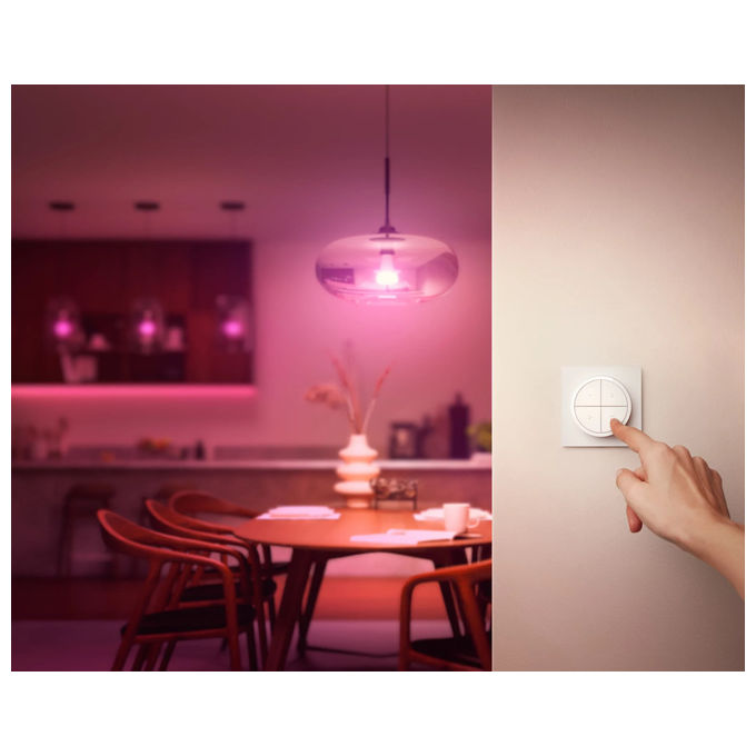 Philips 8719514440999 Hue Tap Dial Switch Interruttore Wireless ZigBee Bluetooth 4 pulsanti batteria CR2032 colore Bianco