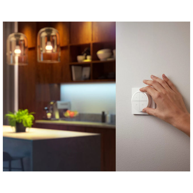 Philips 8719514440999 Hue Tap Dial Switch Interruttore Wireless ZigBee Bluetooth 4 pulsanti batteria CR2032 colore Bianco