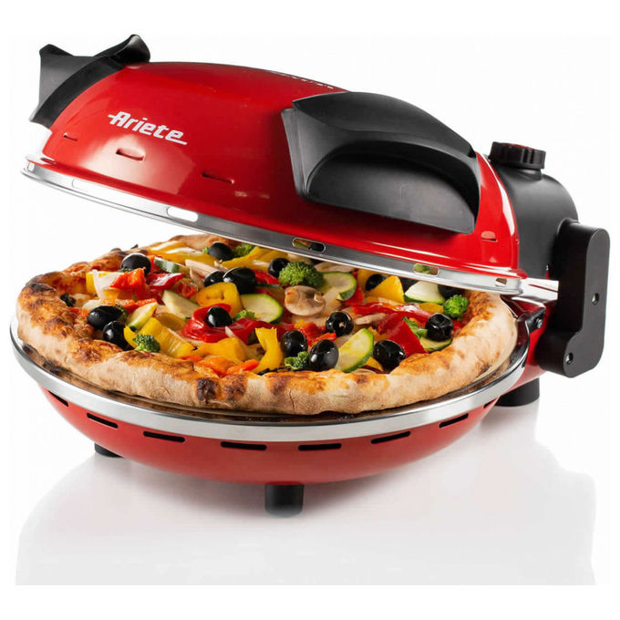 Ariete 909 Forno Pizza Elettrico Pietra Refrattaria 32 cm 1200 W 400 °C Timer 30 min colore Rosso