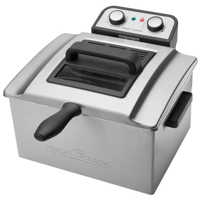 ProfiCook PC-FR 1038 Friggitrice Doppia 5 L 3000 W Termostato 130°C 190°C Timer 30 min Zona Fredda colore Argento