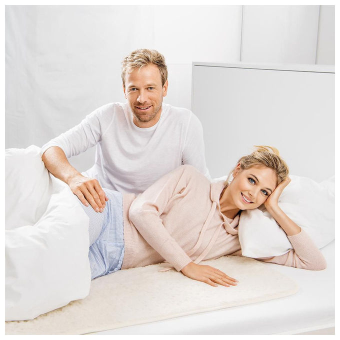 Beurer UB 56 Teddy Double Coprimaterasso Termico Matrimoniale 150x160 cm 2 Zone 160W Lavabile colore Beige