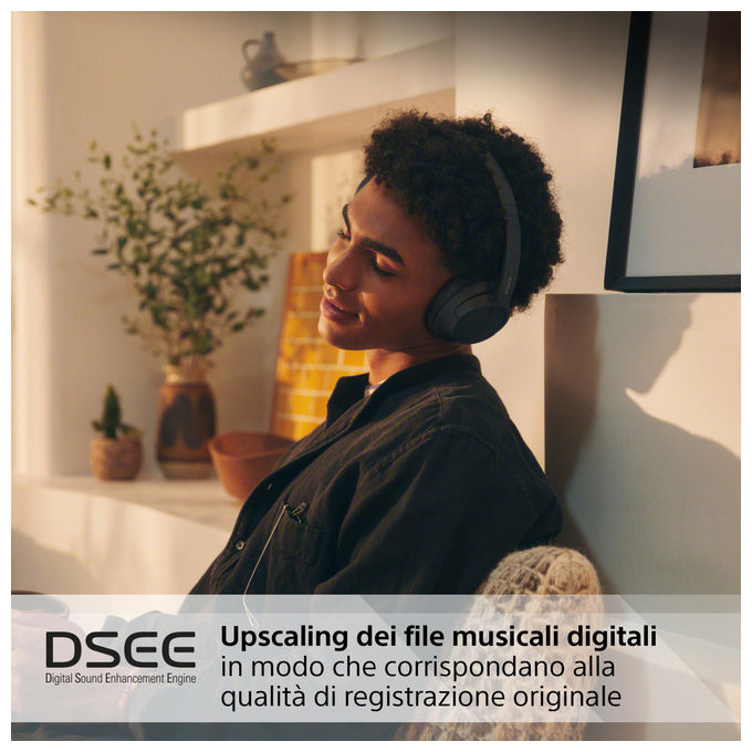 Sony WHCH720N Cuffie Bluetooth Wireless a Padiglione Cancellazione Rumore ANC 35h Ricarica Rapida colore Nero