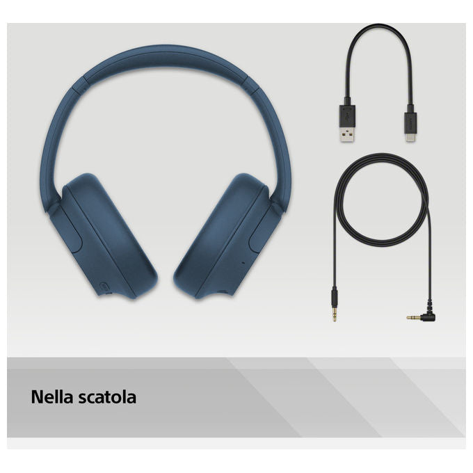 Sony WH-CH720N Cuffie a Padiglione Bluetooth 5.2 Noise Cancelling 35h USB Tipo-C Musica e Chiamate colore Blu