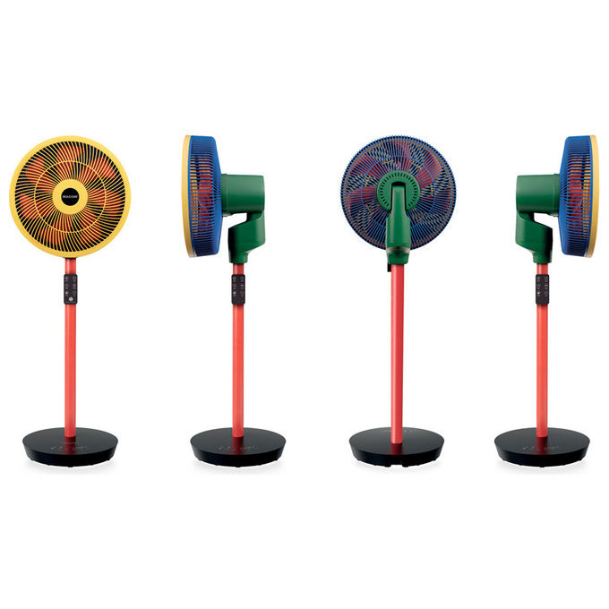 Macom 982 Enjoy and Relax Colour Fan Ventilatore a Piantana 35cm 25W 8 velocita' 26,2 dB Timer 8h Telecomando colore Nero Blu Verde Rosso Giallo