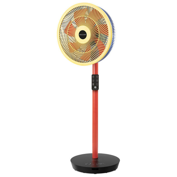 Macom 982 Enjoy and Relax Colour Fan Ventilatore a Piantana 35cm 25W 8 velocita' 26,2 dB Timer 8h Telecomando colore Nero Blu Verde Rosso Giallo
