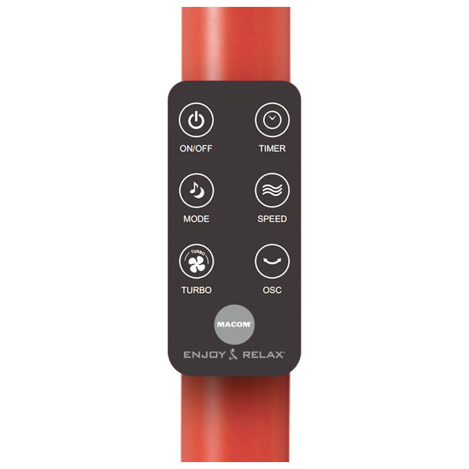 Macom 982 Enjoy and Relax Colour Fan Ventilatore a Piantana 35cm 25W 8 velocita' 26,2 dB Timer 8h Telecomando colore Nero Blu Verde Rosso Giallo