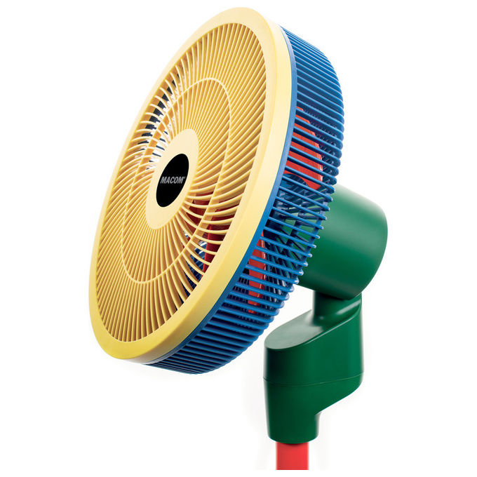 Macom 982 Enjoy and Relax Colour Fan Ventilatore a Piantana 35cm 25W 8 velocita' 26,2 dB Timer 8h Telecomando colore Nero Blu Verde Rosso Giallo