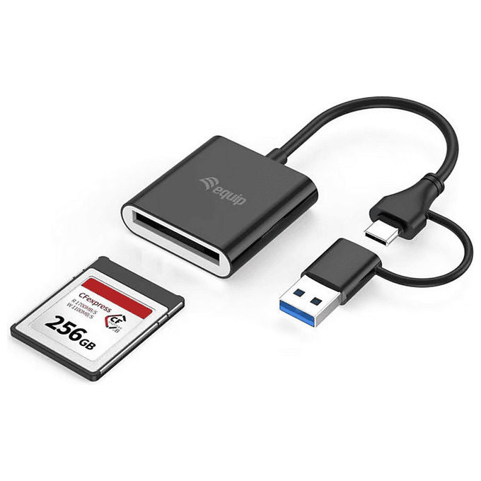 Equip 245462 Lettore di Schede USB 3.2 Gen 1 Type-A Type-C SD MicroSD fino a 2 TB 5000 Mbit-s colore Nero